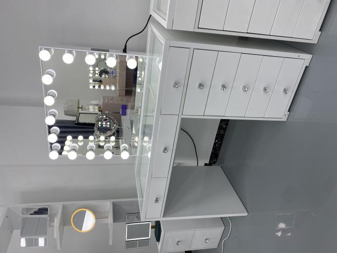 Meja Rias Modern Y Packing Dengan Cermin Lampu Kamar Tidur Meja Rias Riasan Desktop Led Cermin Set Laci Lemari Pakaian 6