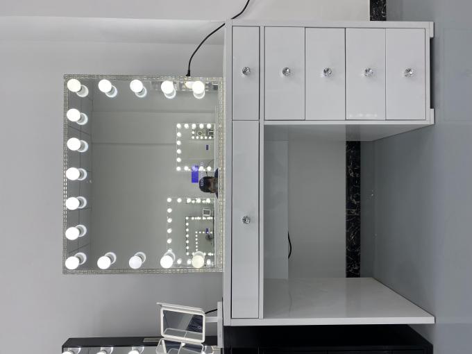 Meja Rias Modern Y Packing Dengan Cermin Lampu Kamar Tidur Meja Rias Riasan Desktop Led Cermin Set Laci Lemari Pakaian 7
