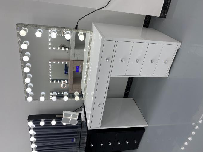 Meja Rias Modern Y Packing Dengan Cermin Lampu Kamar Tidur Meja Rias Riasan Desktop Led Cermin Set Laci Lemari Pakaian 8