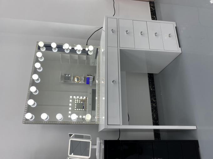 Meja Rias Modern Y Packing Dengan Cermin Lampu Kamar Tidur Meja Rias Riasan Desktop Led Cermin Set Laci Lemari Pakaian 9