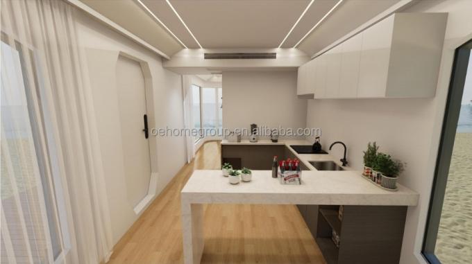 Rumah Prefab yang sepenuhnya dirakit Rumah Prefab kecil yang disesuaikan untuk ruang penjaga Kit rumah prefab 8