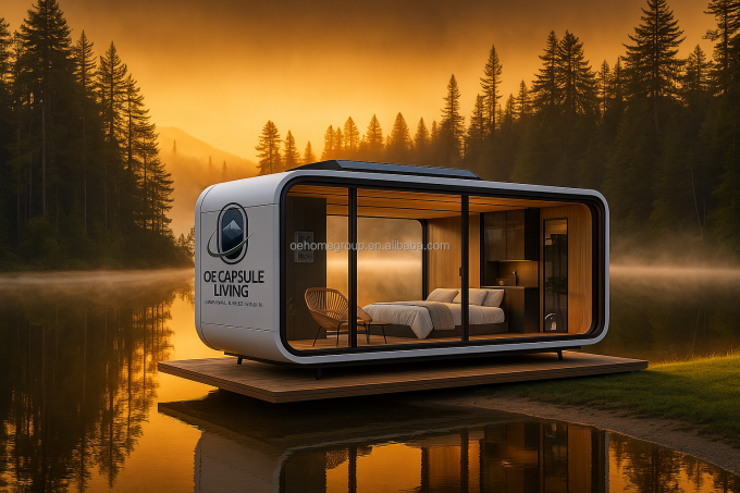 Rumah Kapsul Ruang Kecil Cerdas Baja Prefab Mewah Modular 7, Rumah Kapsul Prefabrikasi, Hotel Kapsul Luar Ruangan 5