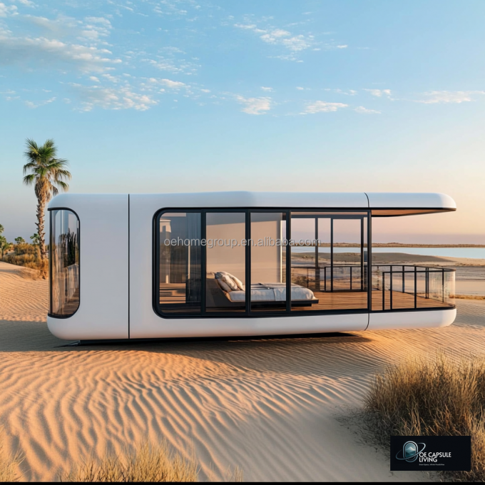 40 Fthotel Prefabricated Modular Steel Space Capsule House Rumah Kontainer Mobile Dengan Toilet Untuk 5 Orang Kamar Tidur 2