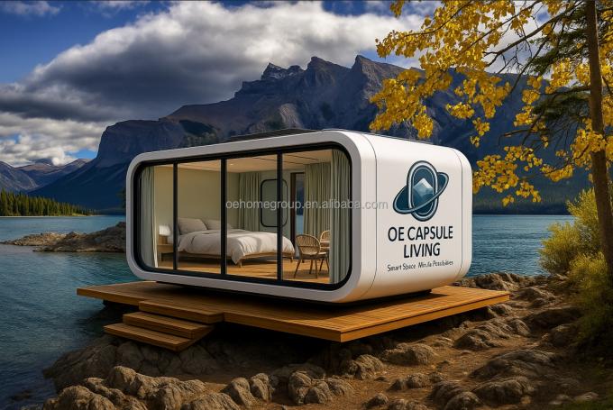 40 Fthotel Prefabricated Modular Steel Space Capsule House Rumah Kontainer Mobile Dengan Toilet Untuk 5 Orang Kamar Tidur 7