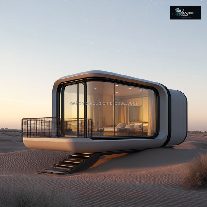 Luxury Prefabricated Modular Houses Holiday Resort Hotel Windproof Apple Cabin Rumah Kapsul 6