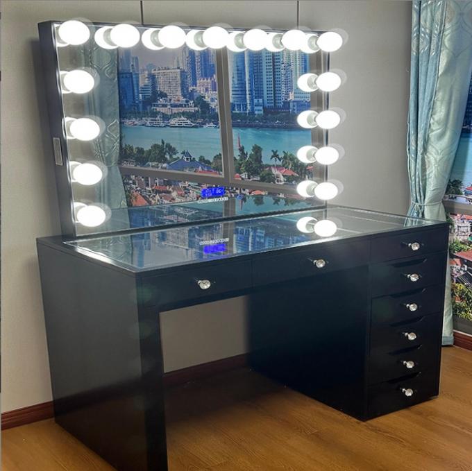 Stok di AS Lemari Pakaian Kamar Tidur Meja Rias Meja Rias dengan Cermin Riasan Kosmetik Gadis 10