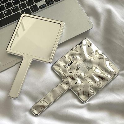 10.5*19*1cm Custom Logo Handheld Mirror for Daily Makeup dalam bentuk persegi perak