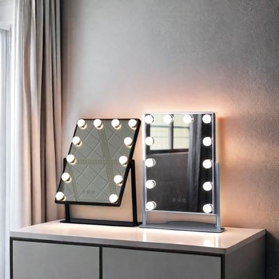 Sensor sentuh 8x Terang Magnifying Makeup Mirror 360 derajat Rotasi
