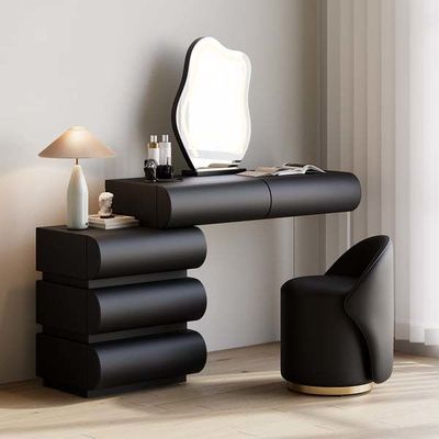 Kayu Floating Vanity Makeup Table Dresser Dengan Led Mirror Kamar Tidur