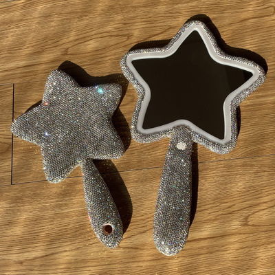 Lengan Panjang Lampu Cosmetic Mirror Fashion Star Bentuk Vintage Gold untuk Sehari-hari