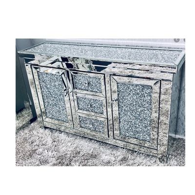 Custom Crystal Mirror Buffet Perabotan Desain Modern untuk Rumah Modern dan Canggih