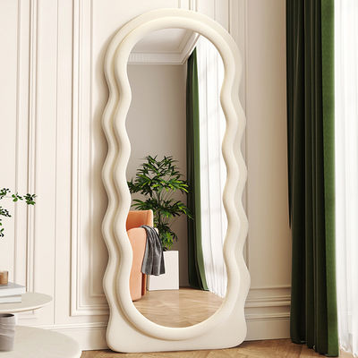Velvet MDF melengkung berdiri cermin oversized panjang penuh Oem