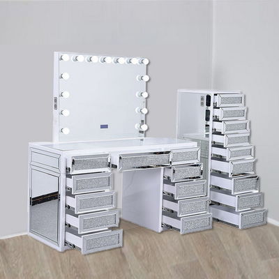Led Mirrored Makeup Vanity Hollywood Meja rias OEM