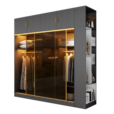 Lemari Pintu Geser Kamar Tidur Lemari Pakaian Modern Dengan Kayu E1
