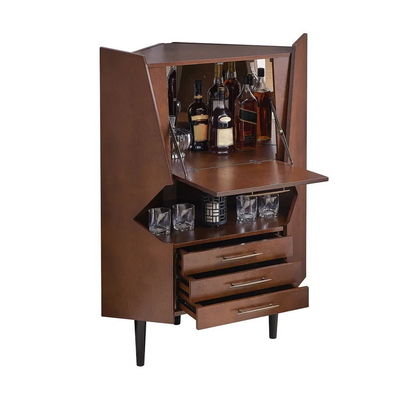 Komersial Kayu Sudut Cabinet Minuman Beralkohol Counter Untuk Alkohol Wine Display