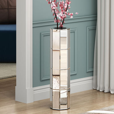 Furnitur Cermin Tinggi Silinder Kristal Diamant lantai Vase