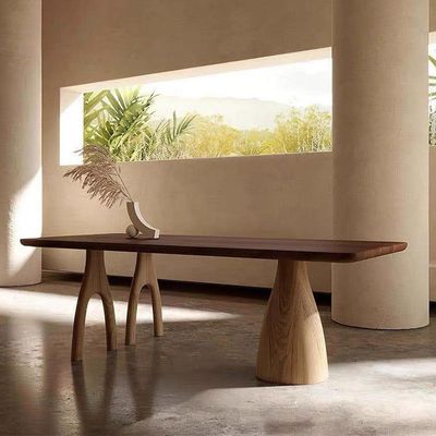 Massive Oak Kayu persegi panjang Ruang Makan Meja 8 Seater ODM