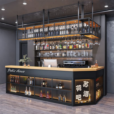 Mini LED Counter Height Meja Bar Klub Malam Perabotan Modern