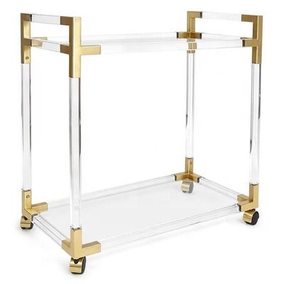 Acrylic bening Mobil Bar Stasioner Keranjang Minuman Trolley Furnitur komersial