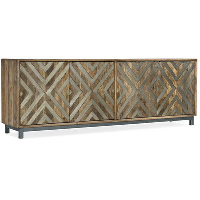 Custom Kayu Dapur Sideboard Media Console Dengan Pintu Kaca