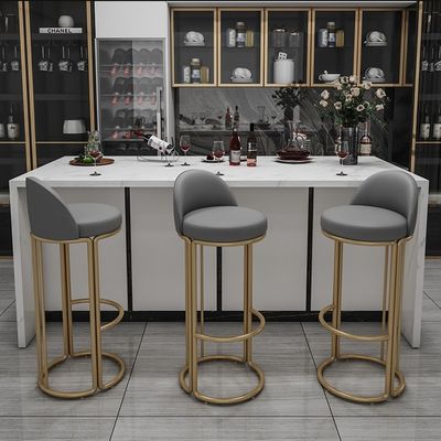 Modern emas tinggi outdoor Italia berwarna rangka logam besi kursi bar untuk restoran