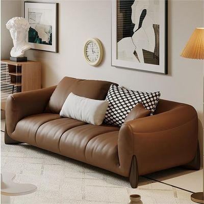 Set sofa kursi belakang bagian kulit asli Italia furnitur ruang tamu modular