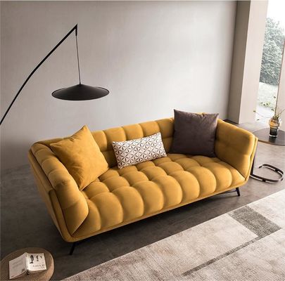 Tufted Bagian Loveseat Sleeper Sofa Tempat Tidur Tarik Kembar Kuning
