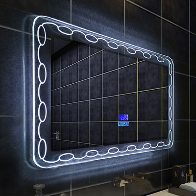 Bentuk persegi panjang Magnifying Makeup Lampu Mirror Wall Mount Lampu Biru