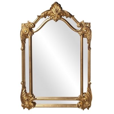 Antique Brass Arched Wall Mirror Oversized Round 100cm