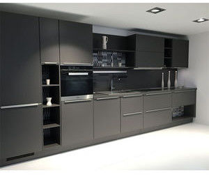 Modular High Gloss Dapur Lemari Akrilik Finish dirakit