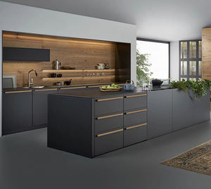 Lemari dapur kayu modern modular siap pakai dengan kerangka papan melamin