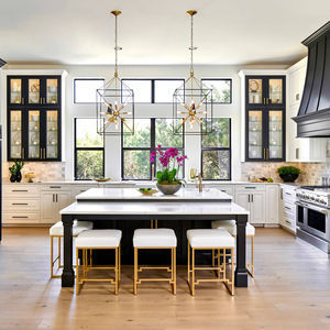 ISO9001 Cabinet Dapur Prafabrik Kayu Modern Solusi Dirakit