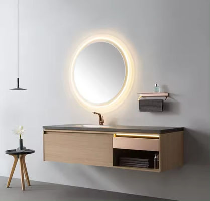 Rektangle Kayu Kamar Mandi Vanity Sink Unit 18 Inch Desain kompak