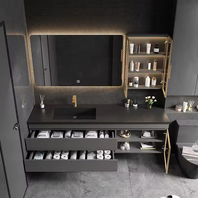 Ruang pakaian Kamar mandi terapung Vanity Toilet Sink Unit Dinding dipasang
