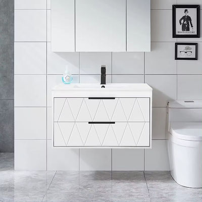 Custom Putih mengambang kamar mandi wastafel Vanity Unit 500mm