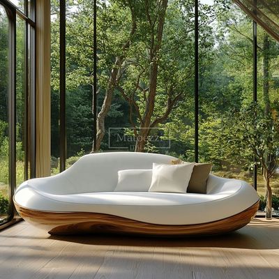 Ruang tamu / furnitur rumah modern dua kursi set sofa kantor modular yang terbuat dari kulit kayu untuk dekorasi rumah mewah