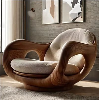 Hotel Tipe Berbaring Gaya Italia Kayu Solid Tunggal Sofa Kursi Kreatif Konvertibel Kabin Kelas Satu Desain Log