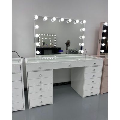 Meja Rias Modern Y Packing Dengan Cermin Lampu Kamar Tidur Meja Rias Riasan Desktop Led Cermin Set Laci Lemari Pakaian