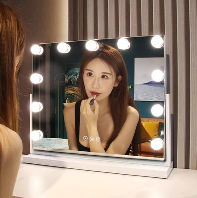 Portable Magnifying Hollywood Makeup Mirror Untuk Meja Vanity Custom