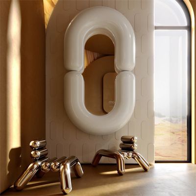 Kamar mandi Oval Led Wall Full Length Mirror Hanging Vanity High Mirror