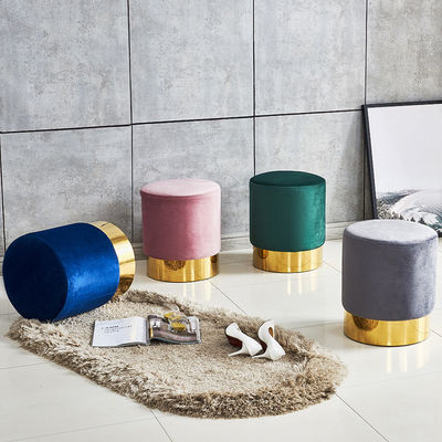 Velvet Seat Metal Counter Bar Stools Kursi untuk fungsi kedai kopi dan ruang tamu