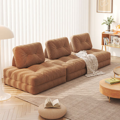 Berbaring Convertible Bagian Sofa Tempat Tidur Sofa Tatami Dengan Kain Samet