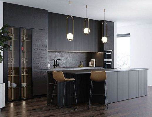 Aluminium Modern Corner Dapur Pantry Cabinet Melamin Lemari