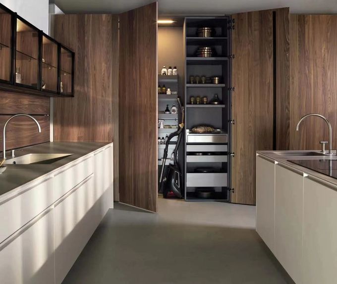 Custom Dapur Alder Kayu Lemari Set Pantry Untuk Rumah Modern 0