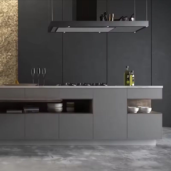 Kayu Solid Lemari Modular Dinding Lemari Dapur Modular Pantry Finish Lak 1