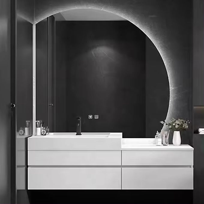 Plywood Modern Kamar Mandi Vanity 60 Inci Single Toilet wastafel 1