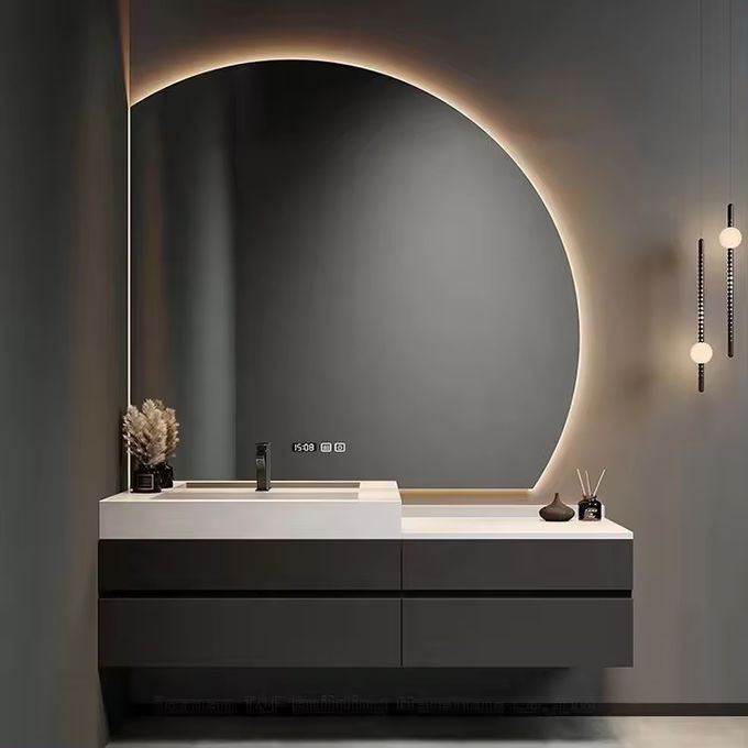 Plywood Modern Kamar Mandi Vanity 60 Inci Single Toilet wastafel 0
