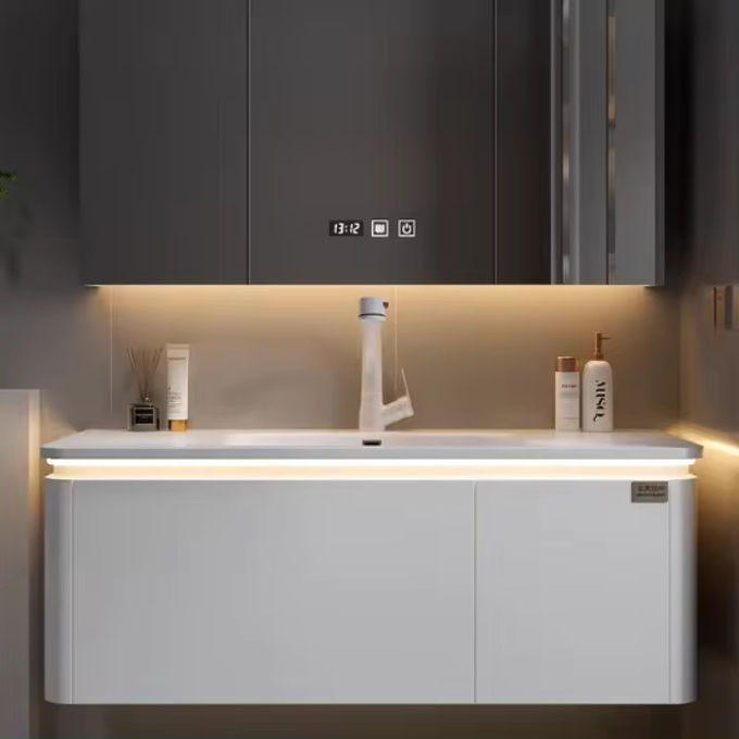 PVC Plywood Bak Mandi Mengambang Kamar Mandi Vanity Lemari Modern 1