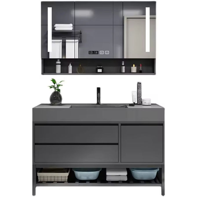Persegi panjang 30 Inch Kamar Mandi Vanity Single Cabinet ODM 0