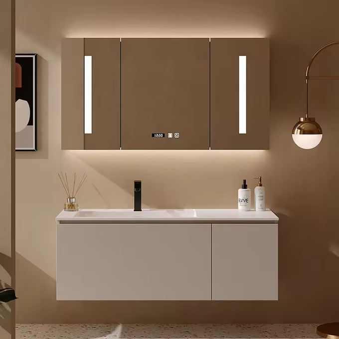 Modern persegi panjang wastafel Vanity Unit Cabinet Combo Untuk kamar mandi Toilet 1